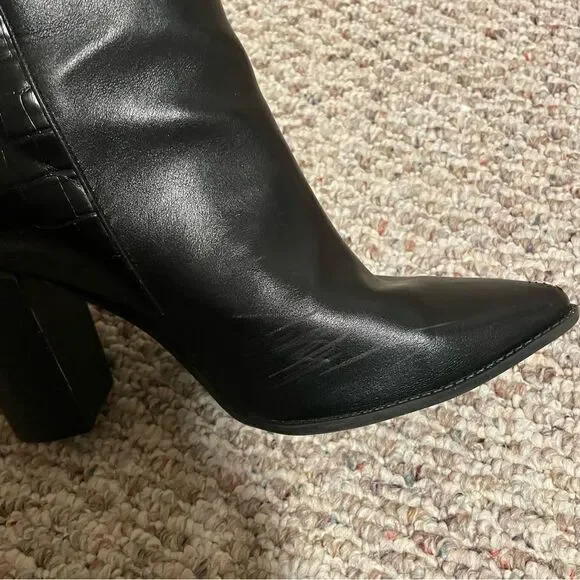 Faux Leather Ankle Moto Zipper Ankle Boot- Size 10 - Picture 8 of 10